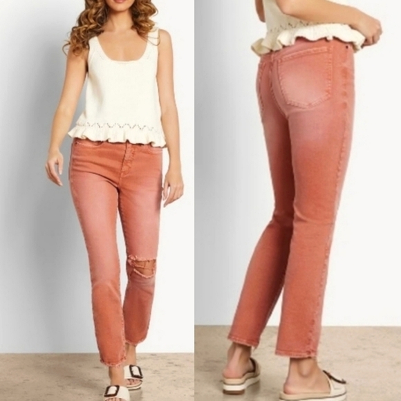 NWT SAM EDELMAN HIGH RISE DENIM SLIM STRAIGHT $99 - Picture 1 of 15